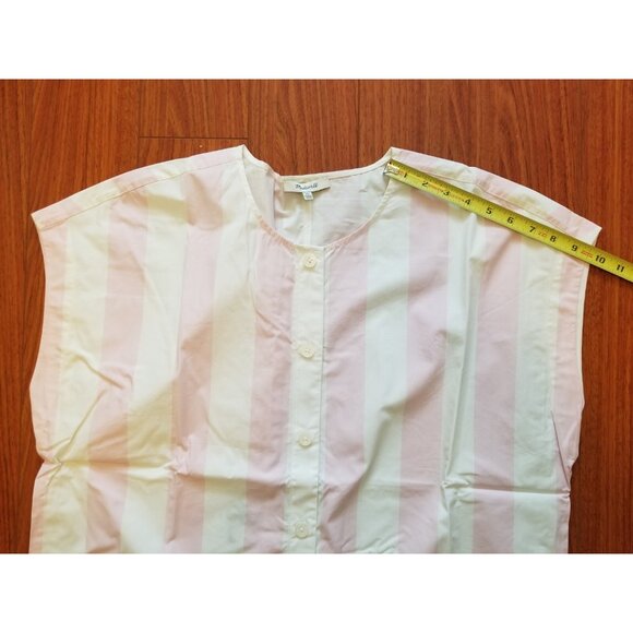 New Womens Madewell Coverall Button Jumpsuit Pink White Striped Size XL - Picture 8 of 11